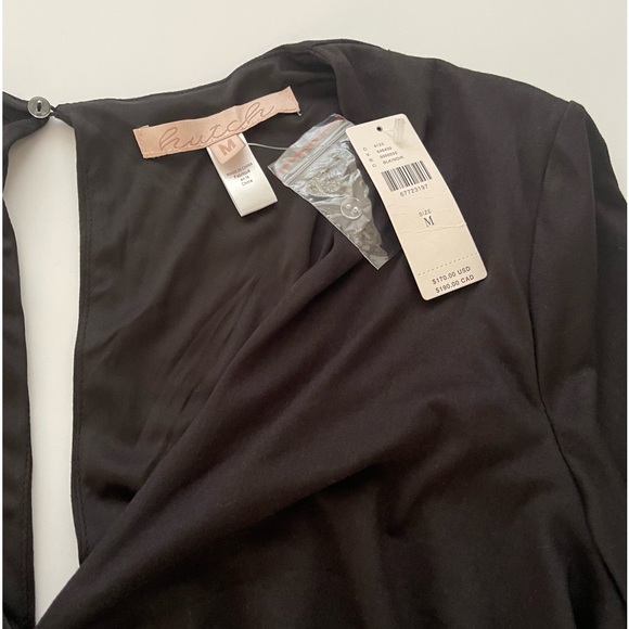 Anthropologie Hutch Long Sleeve Black Wide-Leg V-Neck Jumpsuit Romper - size M - Picture 5 of 15